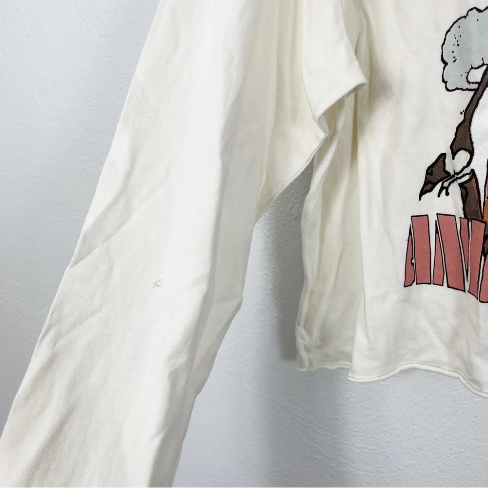 Daydreamer Pink Floyd Animals Tour 77 Long Sleeve Crop Graphic Crewneck Band Tee - Picture 5 of 10